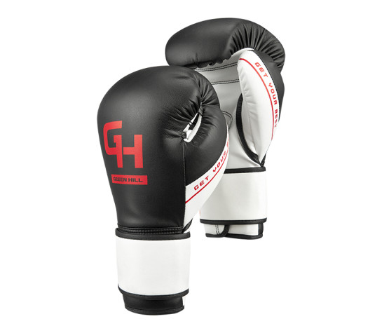 Перчатки боксёрские "GREEN HILL" Element, 14oz. чёрно-белые Чёрный image
